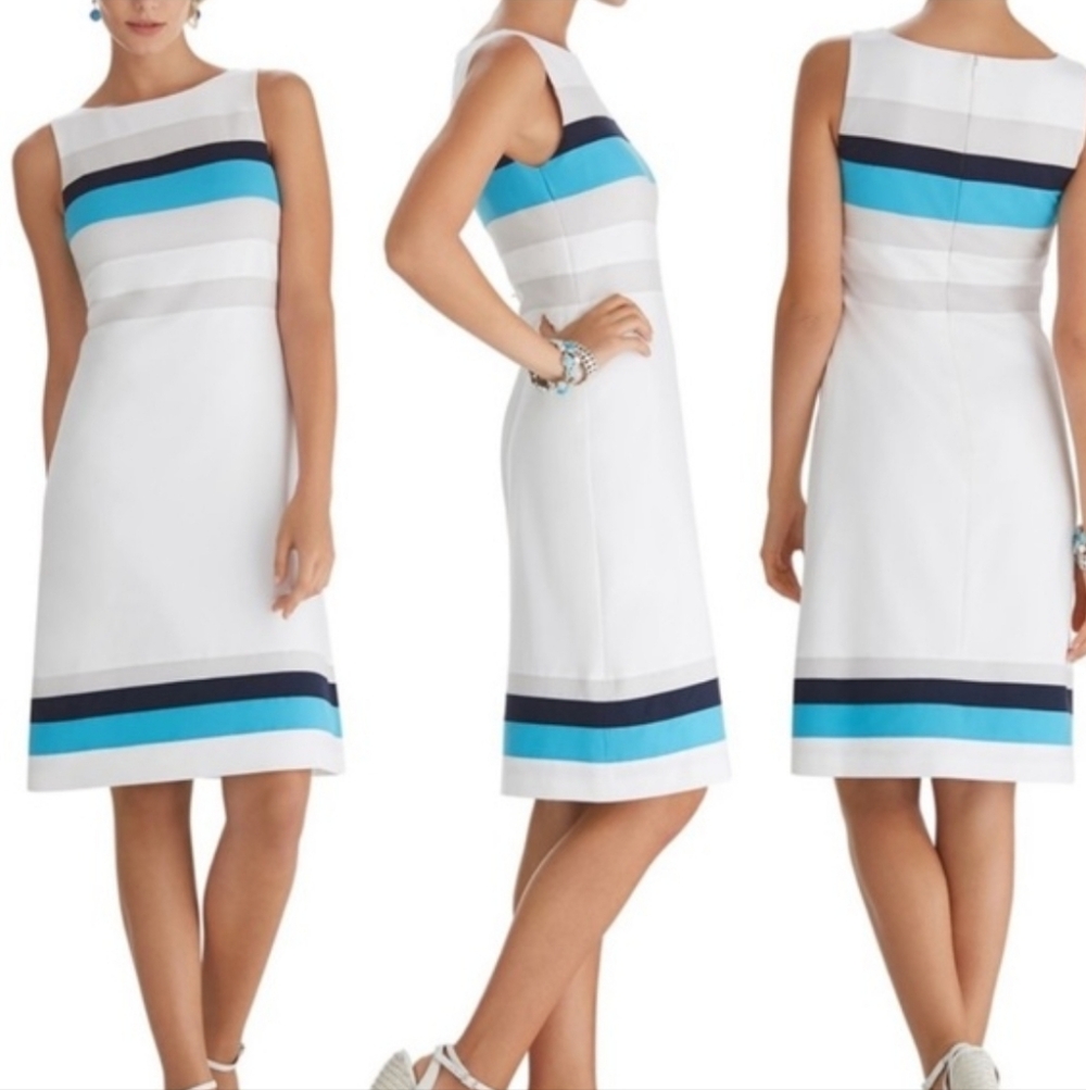 White House Black Market Striped Midi Sleeveless Dress - Size 0 🤍